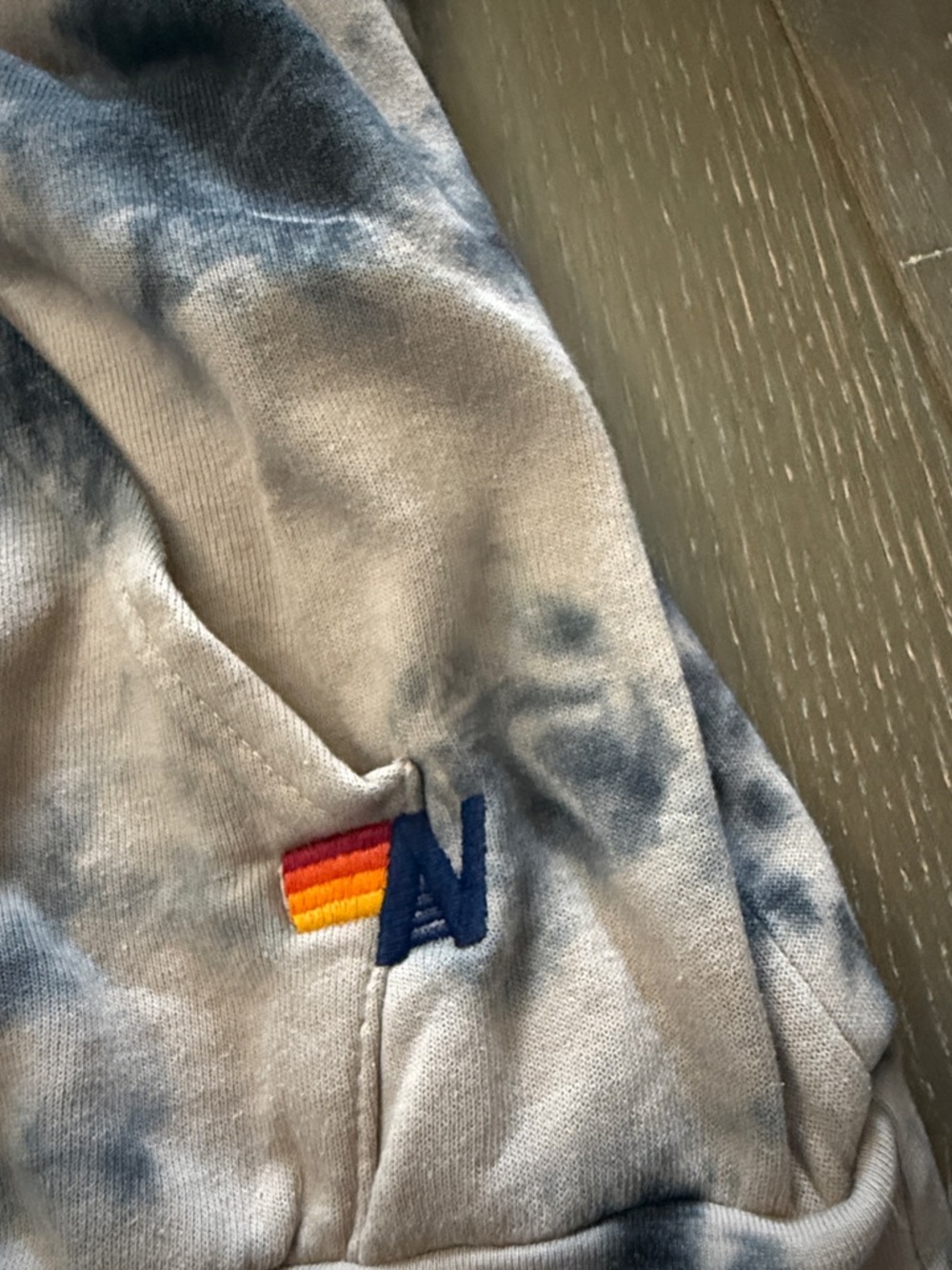 Aviator Nation Black & Cream Tie-Dye Hoodie with Signature Patch - Picture 3 of 4